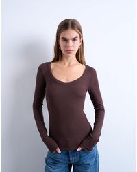 TOPSHOP - – hochwertiges, langärmliges, geripptes oberteil - Lyst