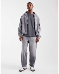 ASOS - Vaqueros Holgados De Conjunto En Gris Lavado - Lyst
