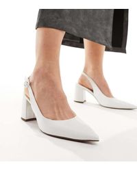 ASOS - Wide Fit Sutton Slingback Mid Block Heeled Shoes - Lyst