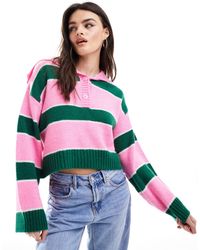 ASOS - Jumper With Button Collar - Lyst