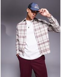 ASOS - Recht Regular-Fit Geruit Overhemd Van Geborsteld Zwaar Flanel - Lyst