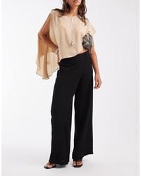 ONLY - Wide Leg Trousers With Asymmetric Detail - Lyst