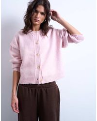 TOPSHOP - Knitted Exposed Seam Relaxed Cardigan - Lyst