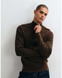 ASOS - Essential Knitted Lightweight Funnel Neck Jumper - Lyst