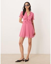 Wednesday's Girl - Short Sleeve Floaty Ruffle Dress - Lyst