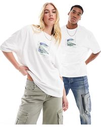 ASOS - T-shirt oversize unisex bianca con stampa su licenza del musée d'art - Lyst