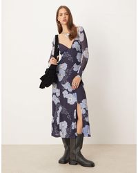 rixo floral midi dress Kristen Midi Dress in Multi Primrose Floral Deep Navy