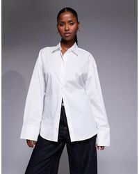 GOOD AMERICAN - Oversized Adjustable Waist Poplin Shirt - Lyst