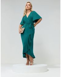 Yours Clothing - Ruffle Hem Wrap Dress - Lyst