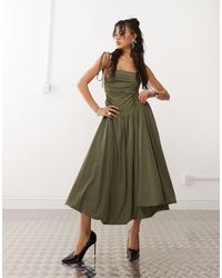 Amy Lynn - Alexa Puffball Midi Dress With Hotfix Bodice - Lyst