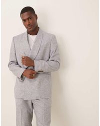 ASOS - Linen Blend Double Breasted Regular Suit Jacket - Lyst