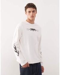 Weekday - Great Boxy Long Sleeve T-shirt With Skull Graphic Prints - Lyst