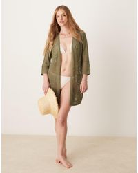 Jdy - Crochet Beach Kimono - Lyst
