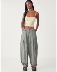 Stradivarius - Polyamide Top Met Bandjes - Lyst