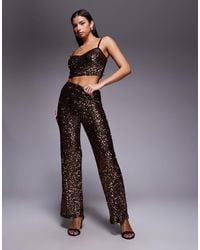 New Look - Co-ord Sequin Wide Leg Trousers - Lyst