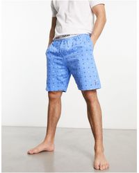 Farah - Pantalones cortos azul denim estampado - Lyst