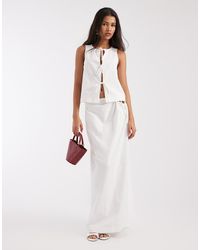 4th & Reckless - Cotton Tie Side Detail Beach Maxi Skirt Co-Ord - Lyst