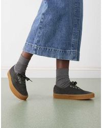 Vans - Zapatillas De Deporte Negras Con Cordones Estampados Y Suela De Goma Creeper De Authentic - Lyst