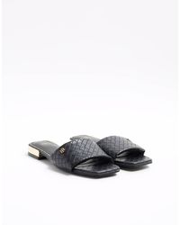 River Island - Woven Flat Sandals - Lyst