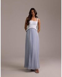 ASOS - Bridesmaids Hybrid Maxi Dress With Pleated Full Skirt - Lyst