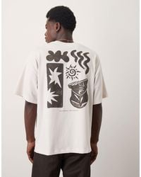SELECTED - Oversized Heavy Weight T-shirt With Art Back Print - Lyst