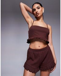 ASOS - Co-ord Crinkle Frill Hem Crop Top - Lyst