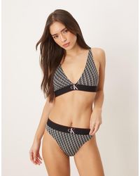 Calvin Klein - Graphic Logo Lightly Lined Triangle Bra - Lyst