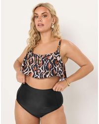 Yours Clothing - Super High Waisted Tummy Control Bikini Briefs - Lyst