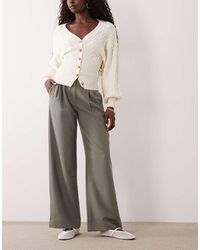 Abercrombie & Fitch - Sloane High Rise Wide Leg Trouser - Lyst