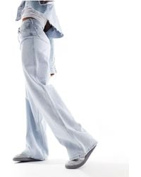 Tommy Hilfiger - – claire – jeans mit hohem bund, weitem bein und heller waschung - Lyst