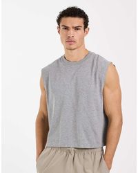 4505 - Cotton Cropped Lifting Tank With Quick Dry Finish - Lyst
