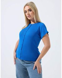 Yours Clothing - Ribbed Button Front Top - Lyst