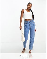 Pull&Bear - Petite High Waisted Mom Jeans - Lyst