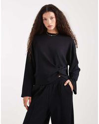 ASOS - Soft Touch Cupro Twist Front Sweatshirt - Lyst