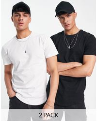 Only & Sons - 2 Pack Longline Curved Hem T-shirt - Lyst
