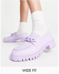 London Rebel - Chunky Loafers With Chain - Lyst
