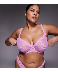 ASOS - Asos Design Curve Hazel All Over Lace Underwired Bra With Lace Trim - Lyst