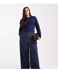 ASOS - Curve Tailored Relaxed Straight Leg Trousers - Lyst