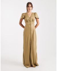 Maids To Measure - Bridesmaid Button Front Maxi Dress - Lyst