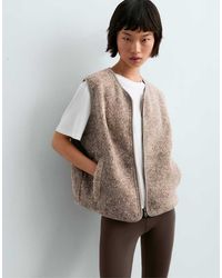 Oysho - Zip-Up Faux-Shearling Gilet - Lyst