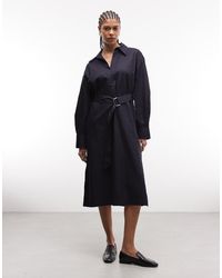 & Other Stories - Cotton Midi Shirt Dress With Belt - Lyst