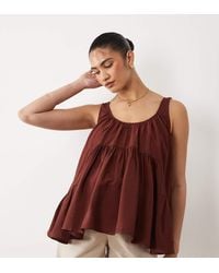 ASOS - Asos Design Maternity Scoop Neck Peplum Cami Top - Lyst