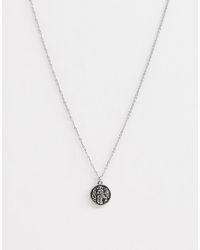 ASOS Collier à pendentif style religieux - Argent poli - Métallisé
