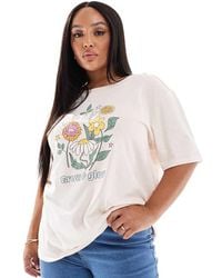 ONLY - Grow & Glow Print Oversized T-shirt - Lyst