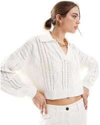 Hollister - Long Sleeve Knitted Jumper With Polo Collar - Lyst