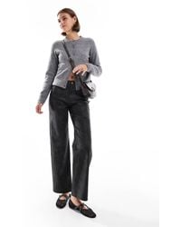 ONLY - High Waist Faux Leather Straight Leg Trousers - Lyst