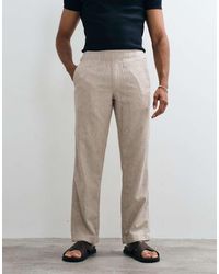Abercrombie & Fitch - Cotton Linen Mix Relaxed Fit Pull On Trouser - Lyst