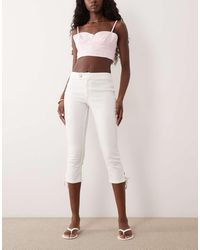 Miss Selfridge - Denim Capri With Bows - Lyst