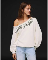 Bershka - Asymmetric Print Sweatshirt - Lyst