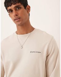 Lyle & Scott - Sudadera Beis De Cuello Redondo Con Bordados De Tejido Rizado De -Neutro - Lyst